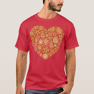 Camiseta Bake Baking Gingerbread Man Christmas Cookie Heart