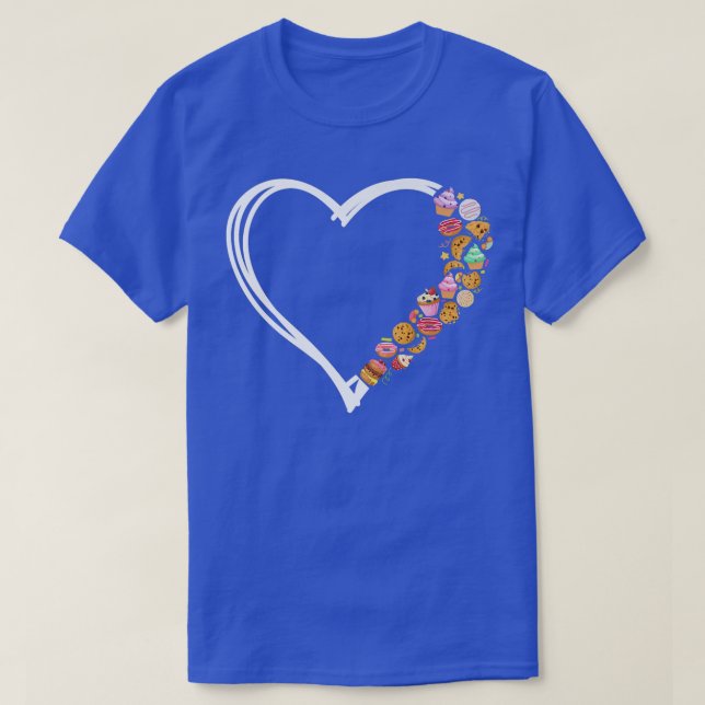 Camiseta Bake Baking Heart Cookie Donut Cupcake  (Diseño del anverso)