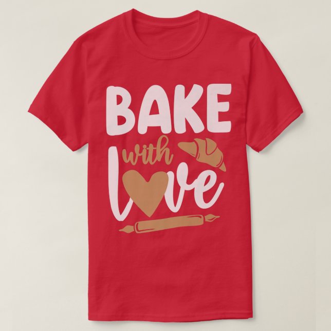 Camiseta Bake Baking Rolling Pin Croissant  (Diseño del anverso)