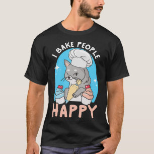 Camiseta Bake People Happy Funny Chef Feline Cat Baking d