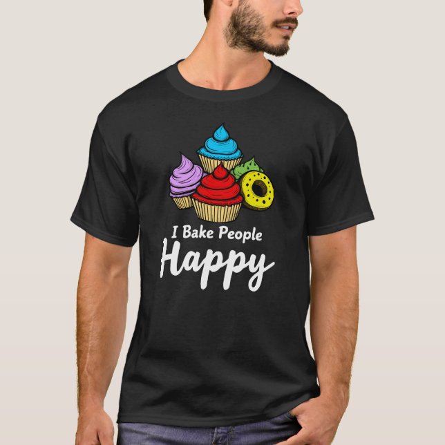 Camiseta Bake People Happy | Pasteles y donuts (Anverso)
