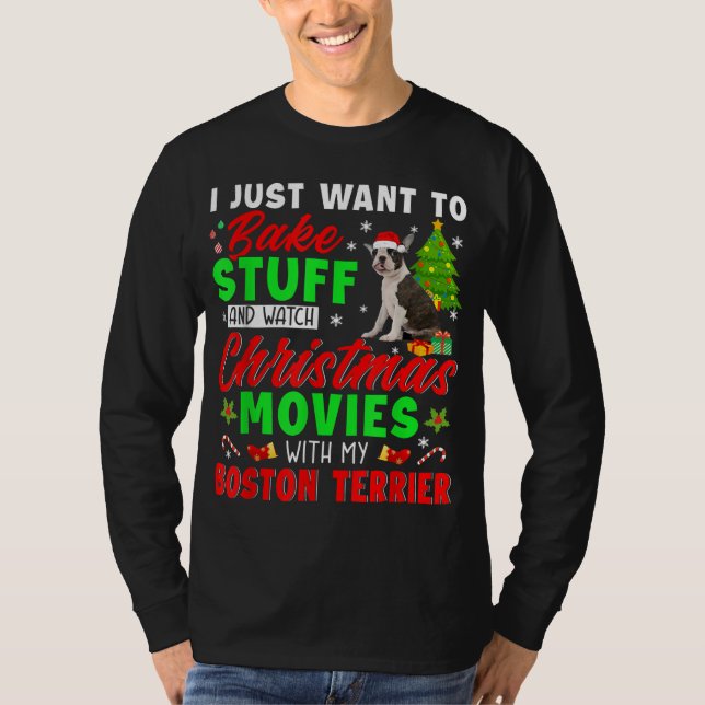 Camiseta Bake Stuff Y Ver Películas De Navidades Con Mi Bos (Anverso)