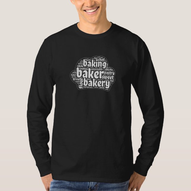 Camiseta Baked Pastry Baking Bread Baker Word Cloud   (Anverso)
