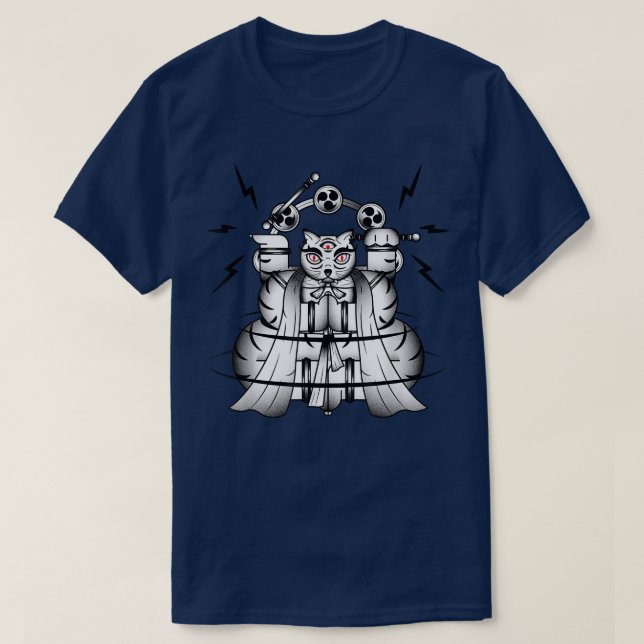 Camiseta Bakeneko with Raijin Drums Japanese Monster Cat Ha (Diseño del anverso)