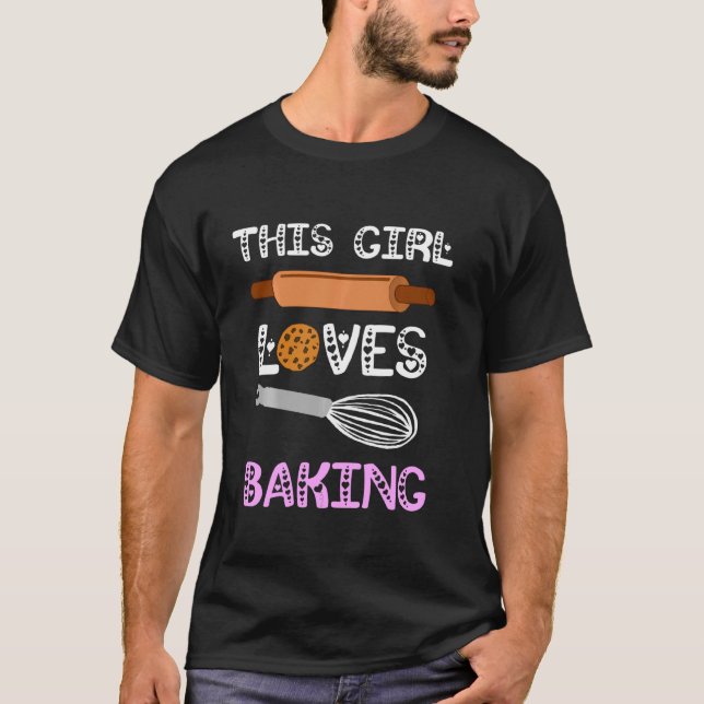 Camiseta Baker A Este Chica Le Encanta Hacer Galletas Tarta (Anverso)