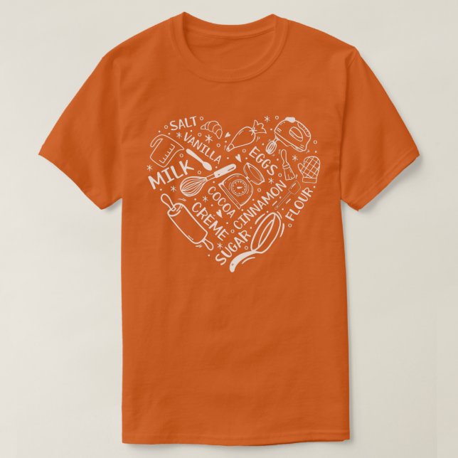 Camiseta Baker Baker Cachorro Corazón Baker Utensils Baki (Diseño del anverso)