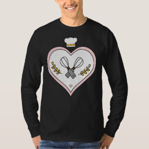 Camiseta Baker Baking Heart Pastry Chef Bakery Whisks
