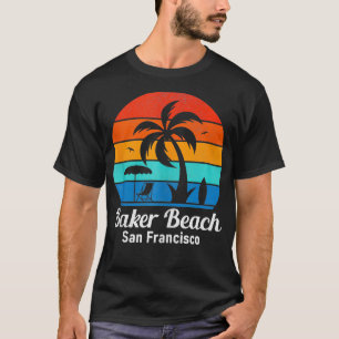Camiseta Baker Beach San Francisco Palm Tree Vintage Sunset