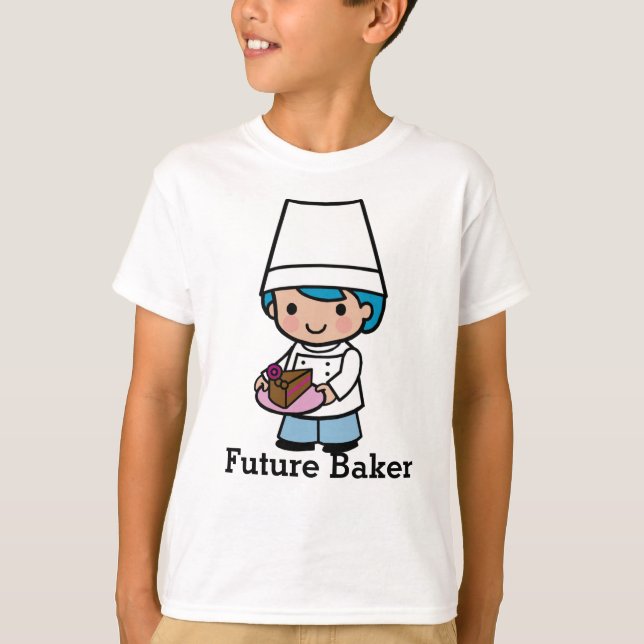 Camiseta Baker / Chef boy con café de chocolate (Anverso)