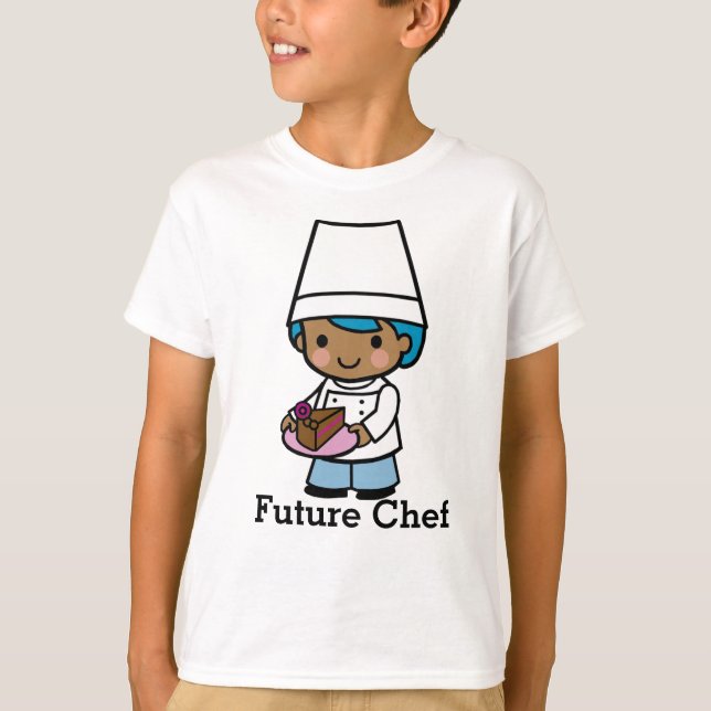 Camiseta Baker / Chef boy con café de chocolate (Anverso)