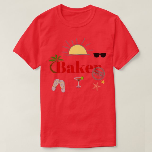 Camiseta Baker de vacaciones (Diseño del anverso)