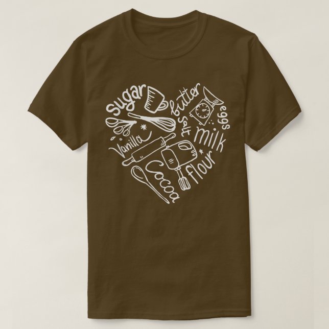Camiseta Bakery Tee Baking Heart Lover Chef Mom Cookie Bak (Diseño del anverso)