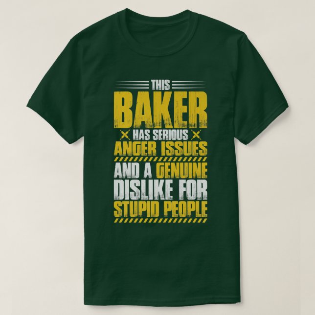 Camiseta Baking Anger Issues Bakery Baker (Diseño del anverso)