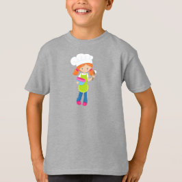 Camiseta Baking, Baker, Panadería, Chica Cute, Pelo Naranja