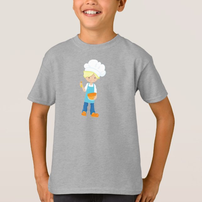 Camiseta Baking, Baker, Pastry Chef, Cute Boy, Cabello de R (Anverso)