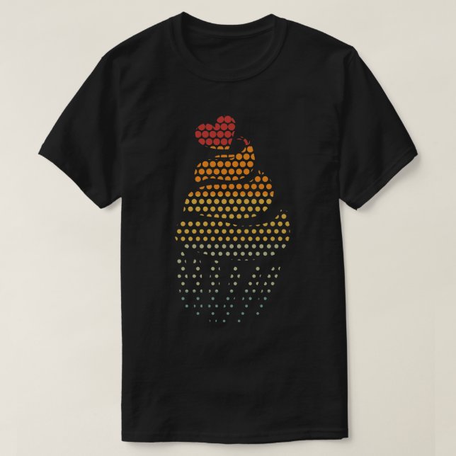 Camiseta baking cupcakes bakery baker retro cupcake  (Diseño del anverso)
