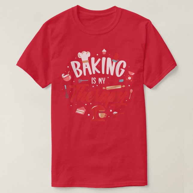 Camiseta Baking Es Mi Terapia 486 (Diseño del anverso)