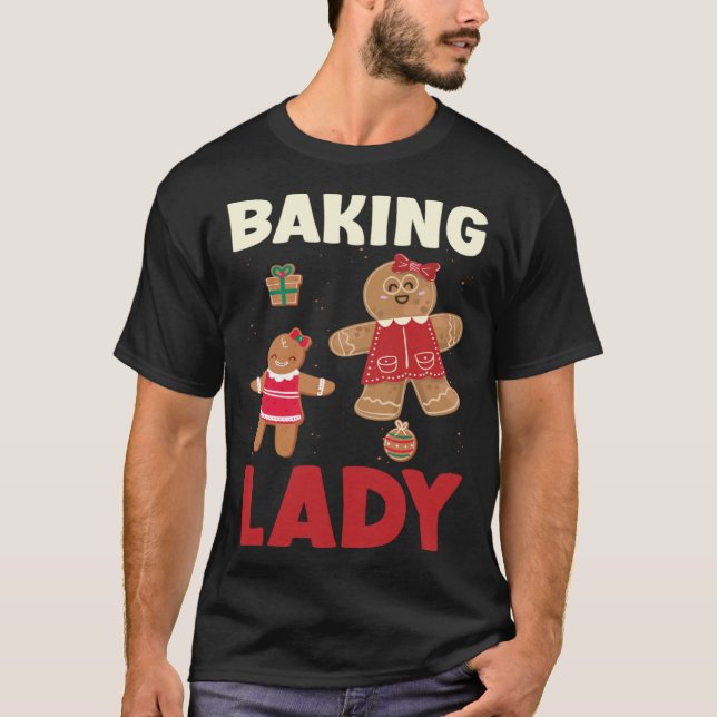 Camiseta Baking Lady Christmas Gingerbread Cookies (Anverso)