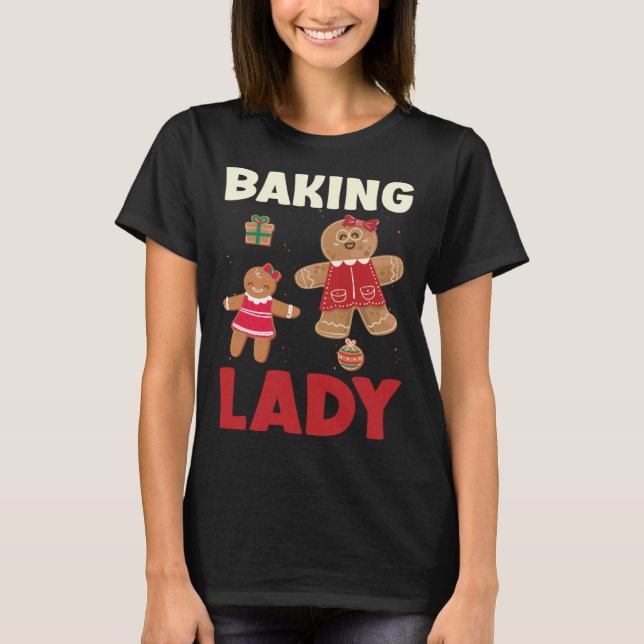 Camiseta Baking Lady Christmas Gingerbread Cookies (Anverso)