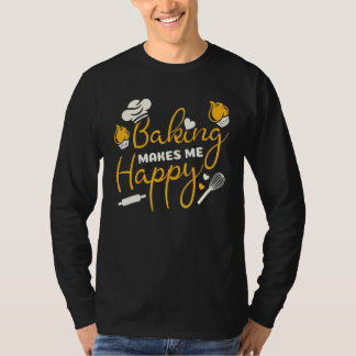 Camiseta Baking Me Hace Feliz Chef Gorra Flour Rolling Pin 