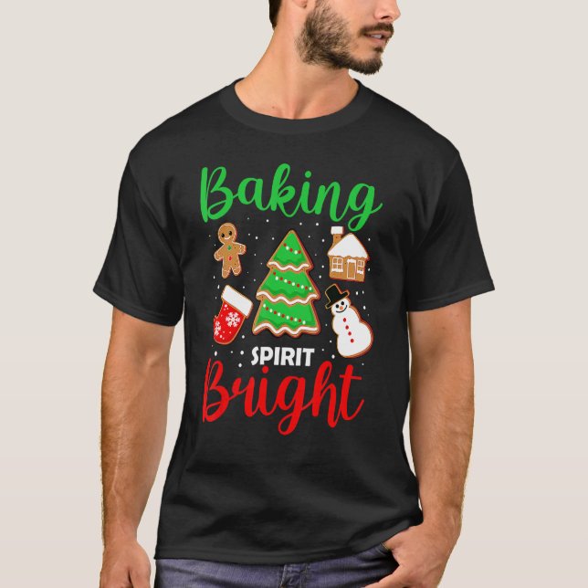 Camiseta Baking Spirit Navidades brillantes Pajama Gingerbr (Anverso)