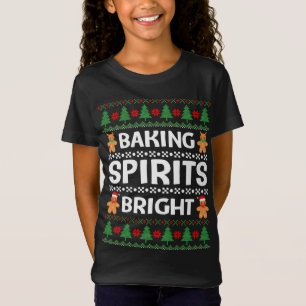Camiseta Baking Spirits Brillantes Navidades Graciosos Feo 