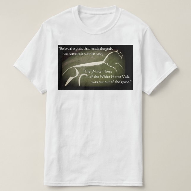 Camiseta Balada de la cita de Chesterton del caballo blanco (Diseño del anverso)