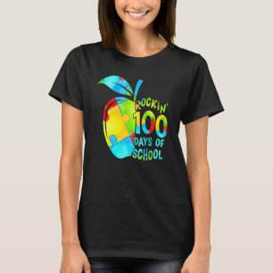 Camiseta Balanceándose 100 Días De Escuela Puzzle Manzana A