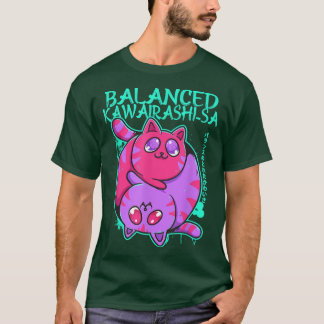 Camiseta Balanced Kawairashi-sa Yin Yang Anime Cat Kitten O
