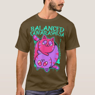 Camiseta Balanced Kawairashi-sa Yin Yang Anime Cat Kitten O