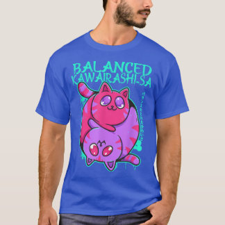 Camiseta Balanced Kawairashi-sa Yin Yang Anime Cat Kitten O