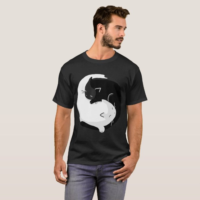 Camiseta Balanza, gatos de Yang-yin (Anverso completo)