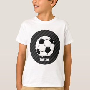 Camiseta Balas de fútbol; franjas grises negras y oscuras