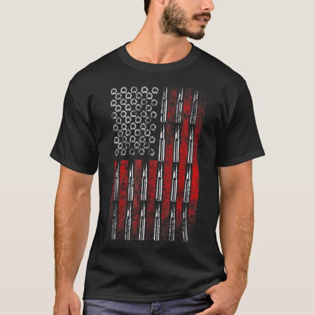 Camiseta Balas de la bandera estadounidense arremeten por d (Anverso)