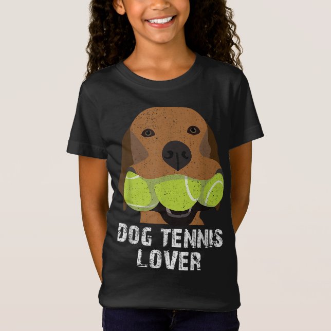 Camiseta Balas de tenis de amante del tenis de perro (Anverso)