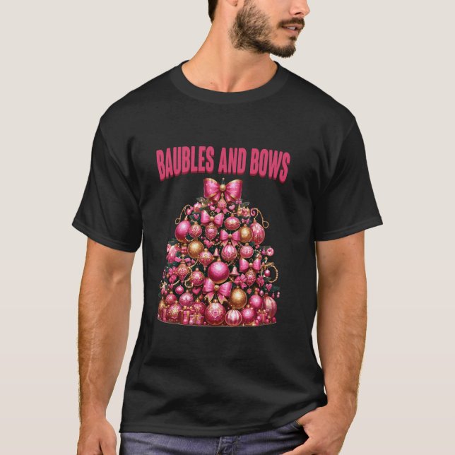 Camiseta Balas y arcos rosados Navidades de árbol de Navida (Anverso)