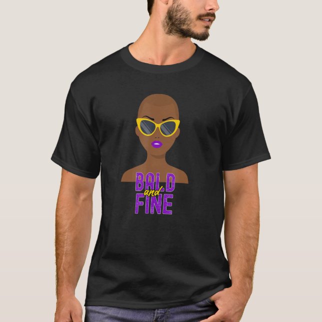 Camiseta Bald and Fine African American Woman Bald Head (Anverso)