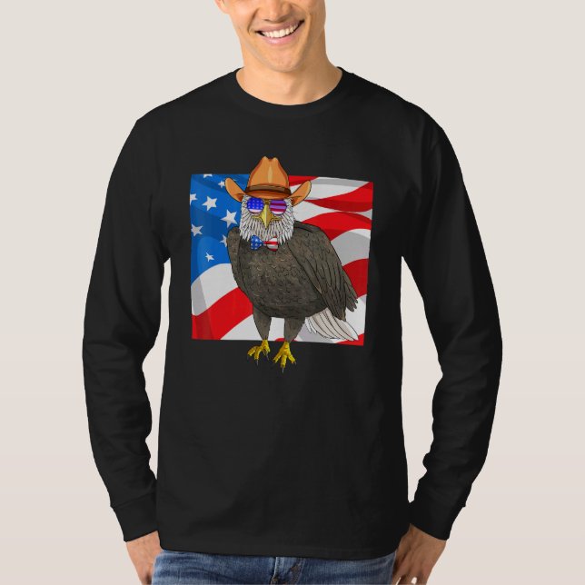 Camiseta Bald Eagle 4 De Julio Bandera Patriótica Estadouni (Anverso)