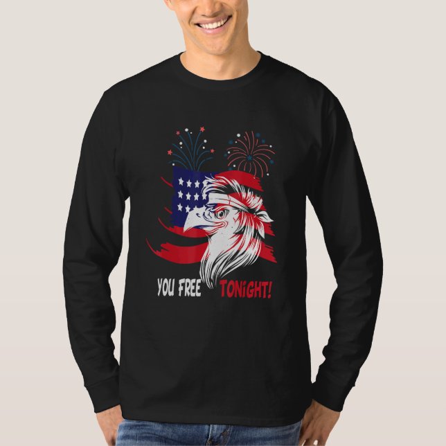 Camiseta Bald Eagle 4 De Julio Patriótico Mullet Bandera De (Anverso)