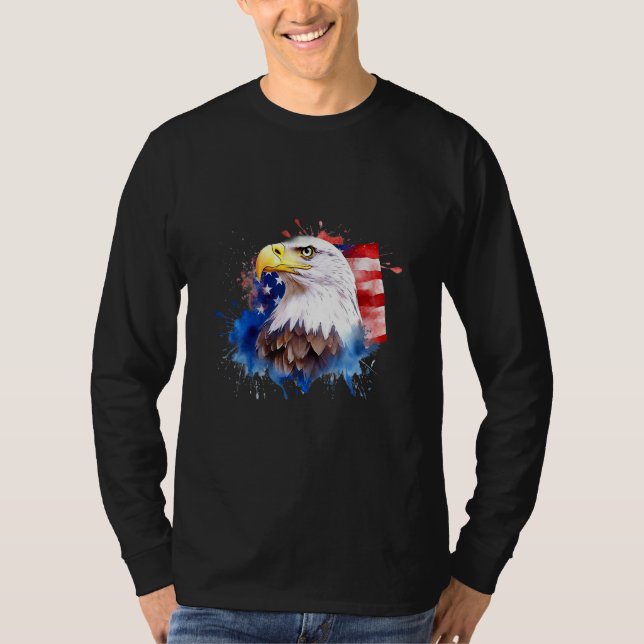 Camiseta Bald Eagle 4th of July American Flag Country Tee (Anverso)