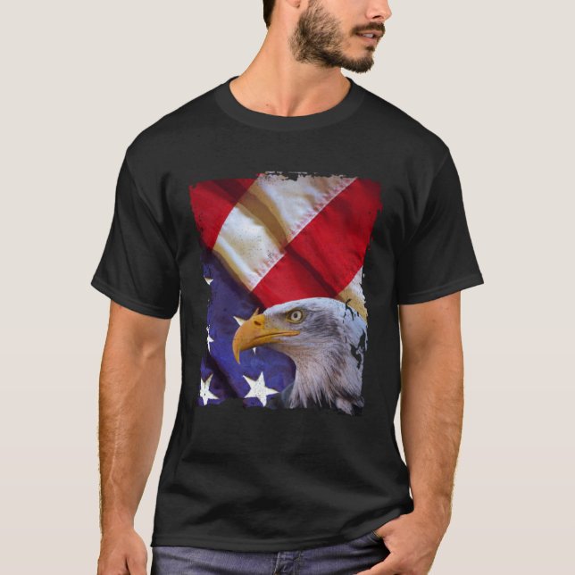 Camiseta Bald Eagle 4th of July Christmas American Flag Cou (Anverso)