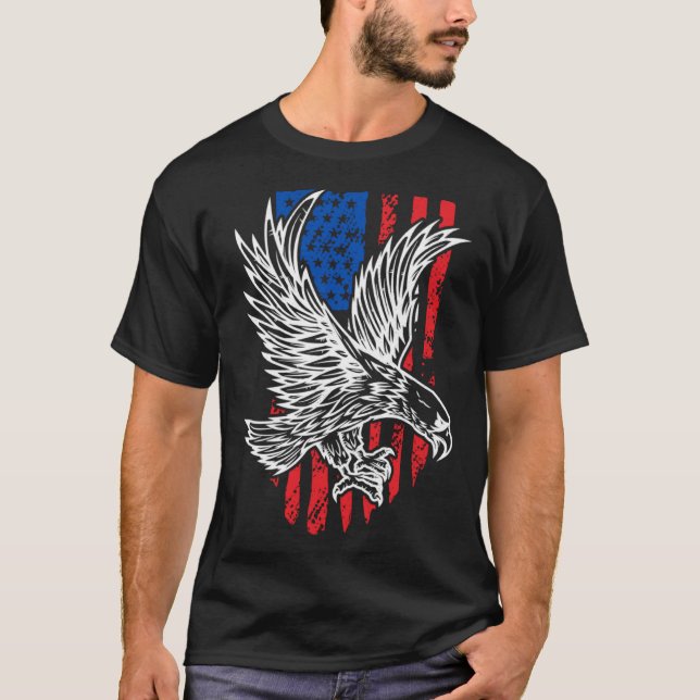 Camiseta Bald Eagle 4th of July Christmas American Flag Cou (Anverso)