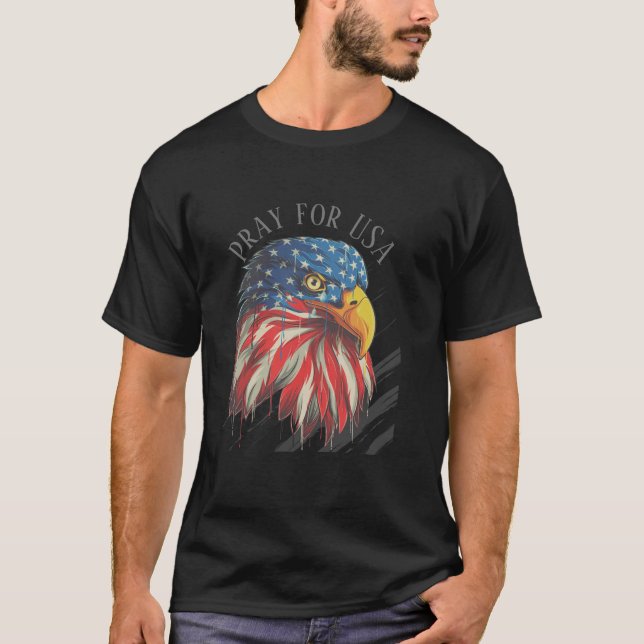 Camiseta Bald Eagle Bird USA Bandera llorando por EEUU (Anverso)
