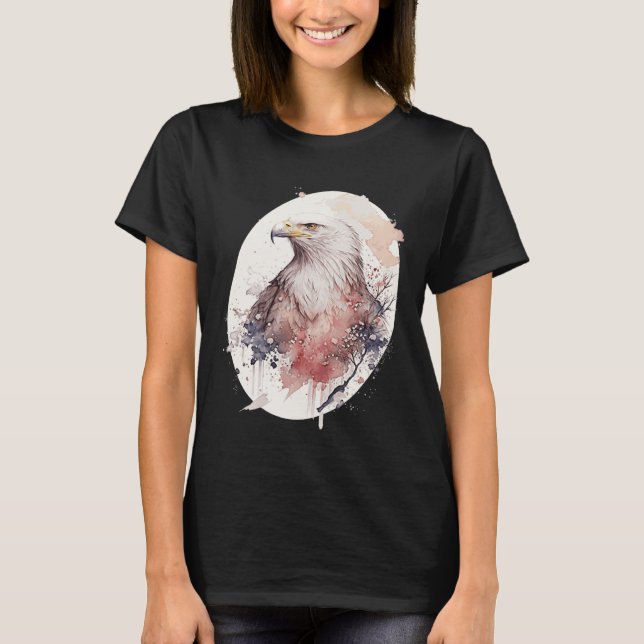 Camiseta Bald Eagle Japanese Cherry Blossom Sakura Wildlife (Anverso)