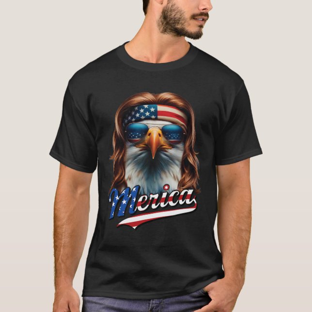 Camiseta Bald Eagle Merica 4 de Julio Eagle Mullet Funny Ma (Anverso)