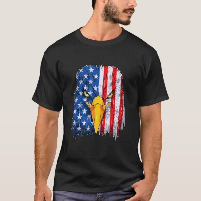 Camiseta Bald Eagle Mullet Bandera Americana 4 De Julio (Anverso)