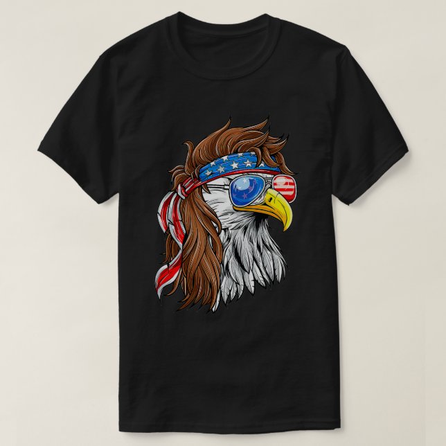 Camiseta Bald Eagle Mullet Merica American Flag Patriotic 4 (Diseño del anverso)