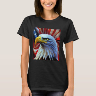 Camiseta Bald Eagle On American Flag USA 4th of July Party