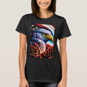 Camiseta Bald Eagle Rosa Patriótico 4 de julio Estados Unid