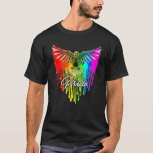 Camiseta Bald Eagle Usa Lgbt Rainbow Flag Shiray Y Les